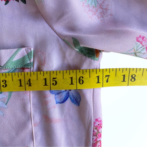 *SOLD* EXPRESS Portofino Collared Pink Floral Slim Long Sleeve Button Shirt XS - Picture 5 of 8